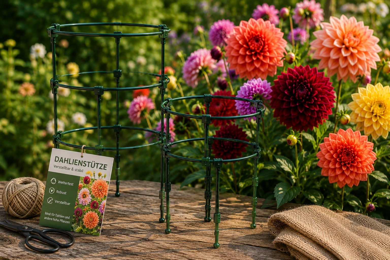 Pflanzenstützen für hohe Dahlien