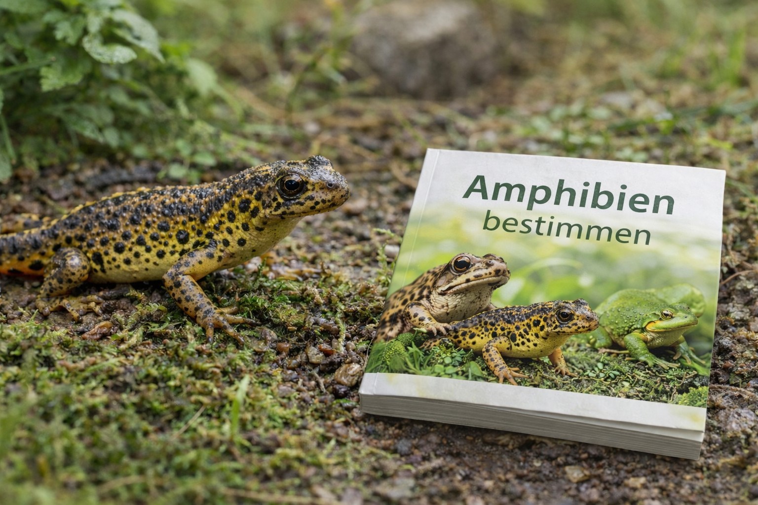 Bestimmungsbuch für Amphibien mit Abbildungen von Molchen und Fröschen