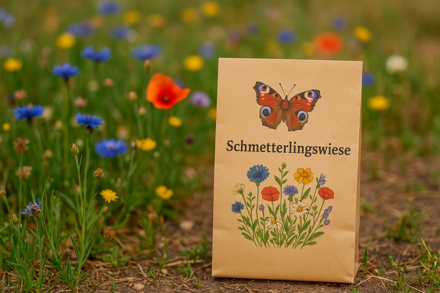 Saatgutmischung für Schmetterlingswiese im Garten