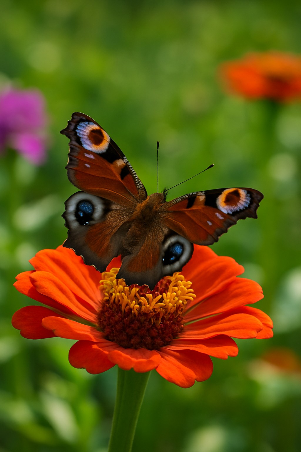 Schmetterling auf einer Blüte im Garten