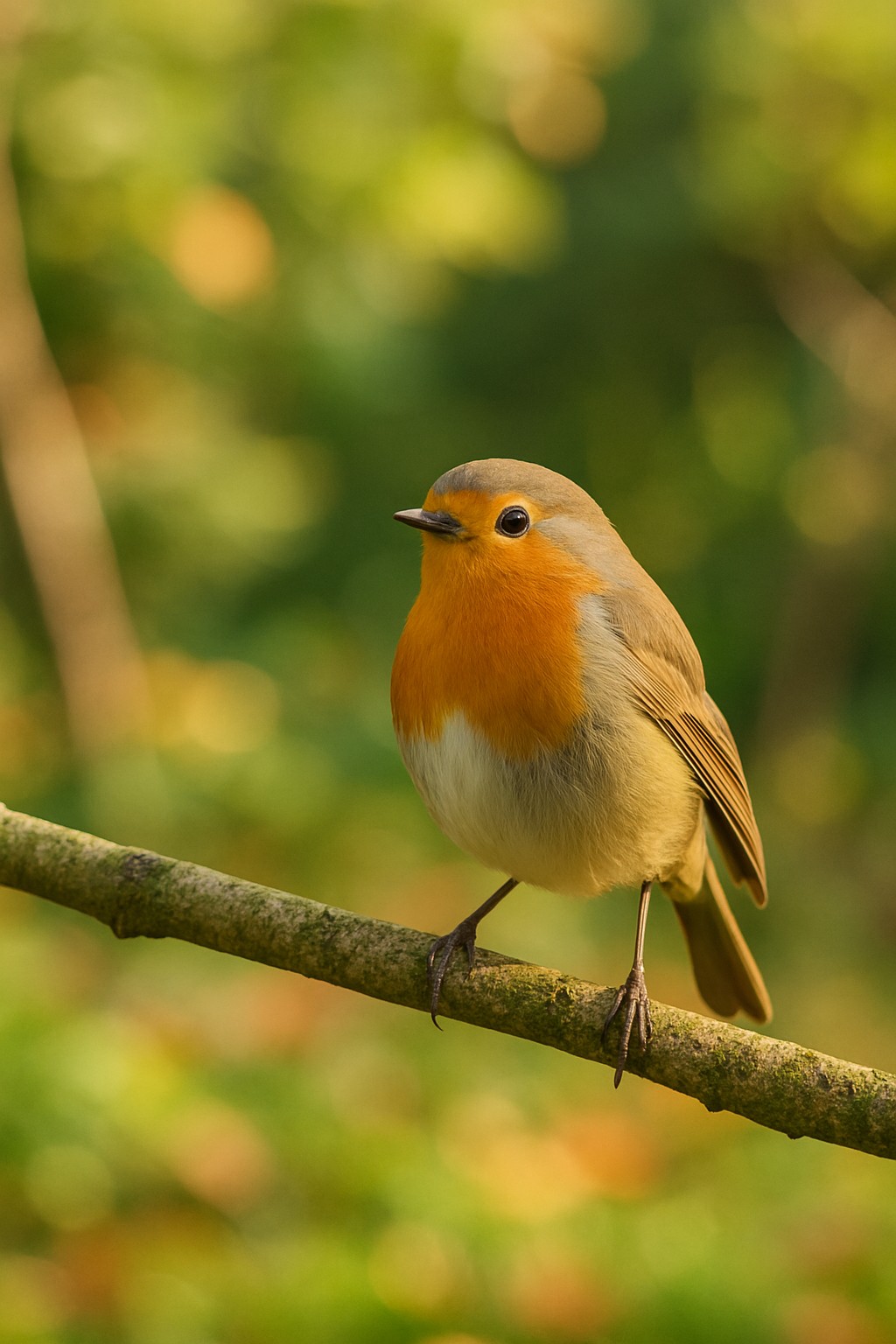 Singvogel sitzt auf einem Ast im Garten