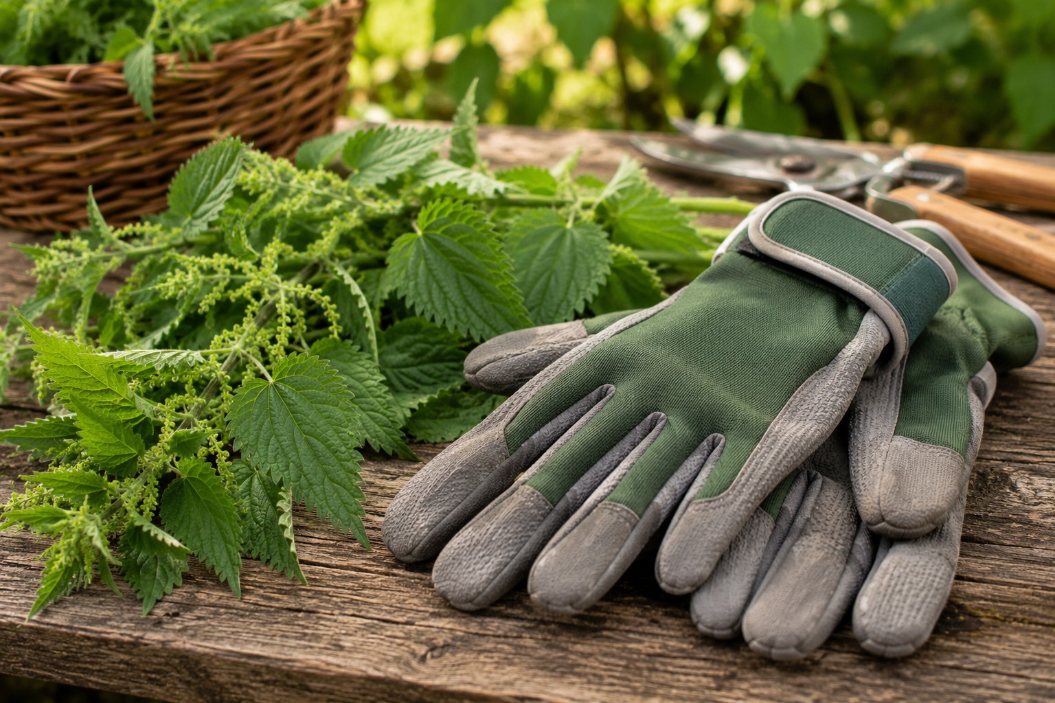 Robuste Gartenhandschuhe für Arbeiten mit Brennnesseln