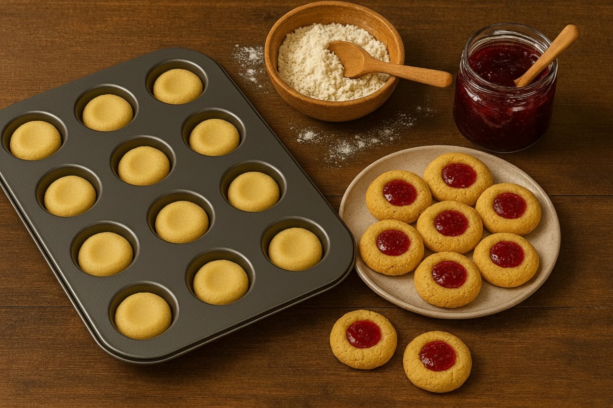 Backblech mit Vertiefungen für Husarenkrapfen