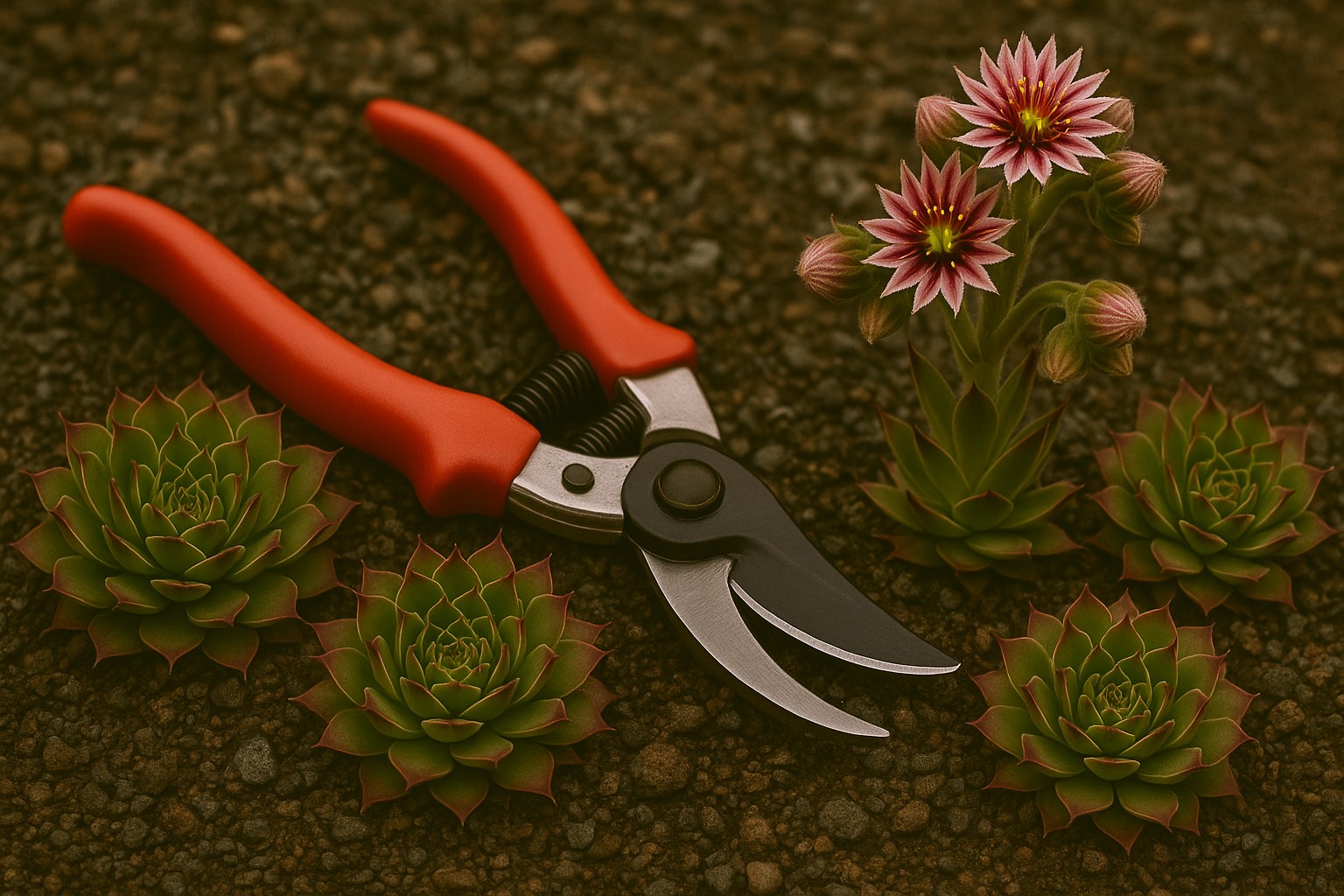 Kleine Gartenschere zum Entfernen von Blütenständen