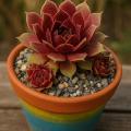 Sempervivum-Sorte Abra-Kadabra im Pflanztopf