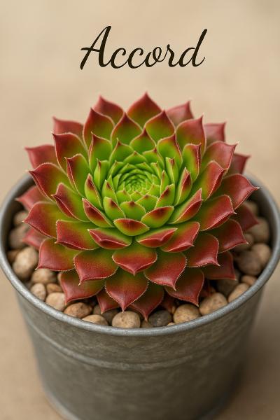 Sempervivum-Sorte Accord im Zinktopf