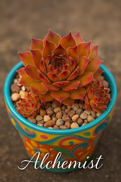 Sempervivum-Sorte Alchemist im Pflanztopf