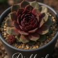 Sempervivum-Sorte Dickkopf im Pflanztopf