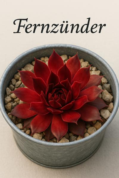 Sempervivum-Sorte Fernzünder im Pflanztopf
