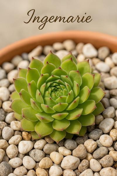Sempervivum-Sorte Ingemarie im Pflanztopf