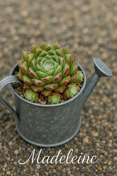 Sempervivum-Sorte Madeleine im Pflanztopf