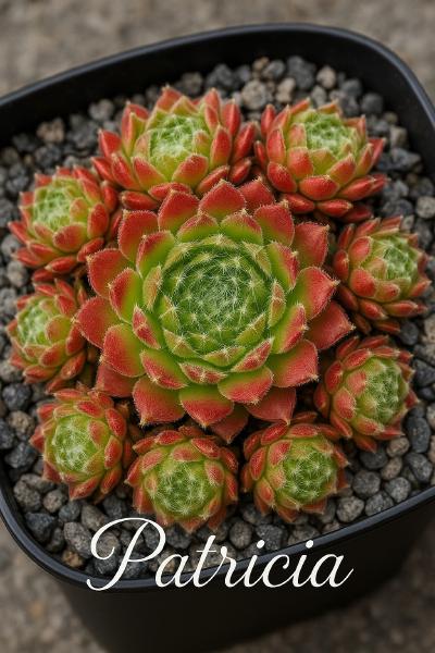 Sempervivum-Sorte Patricia im Pflanztopf