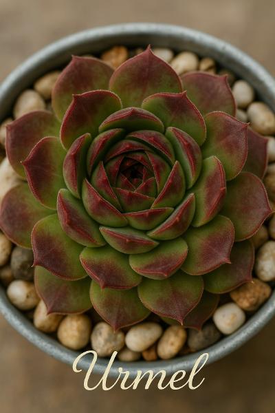 Sempervivum-Sorte Urmel im Pflanztopf