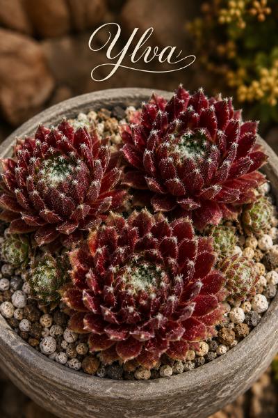 Sempervivum-Sorte Ylva im Pflanztopf